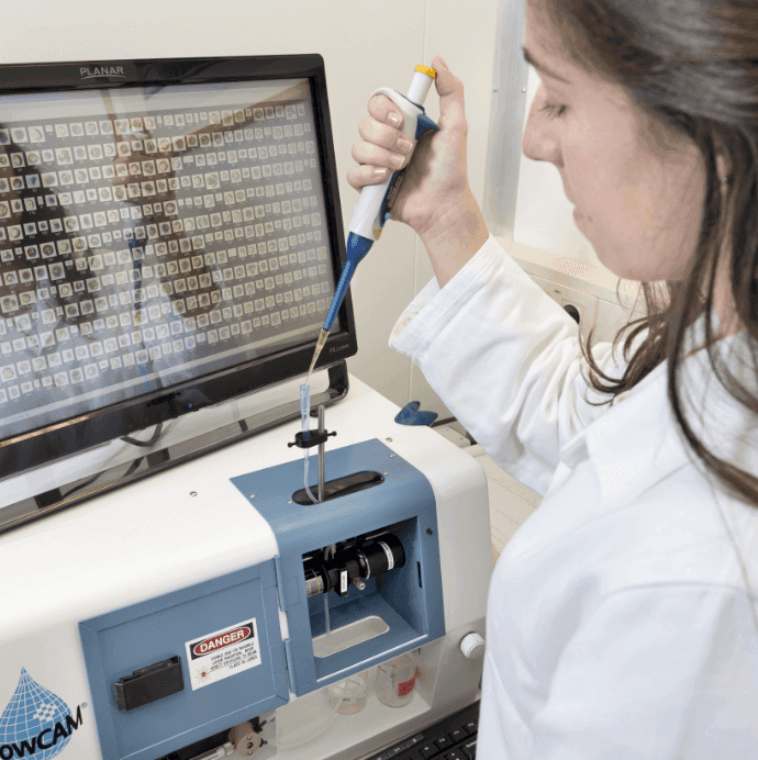 Woman working on a machine